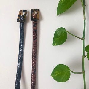 Brown and Black skinny belts (2pk)
